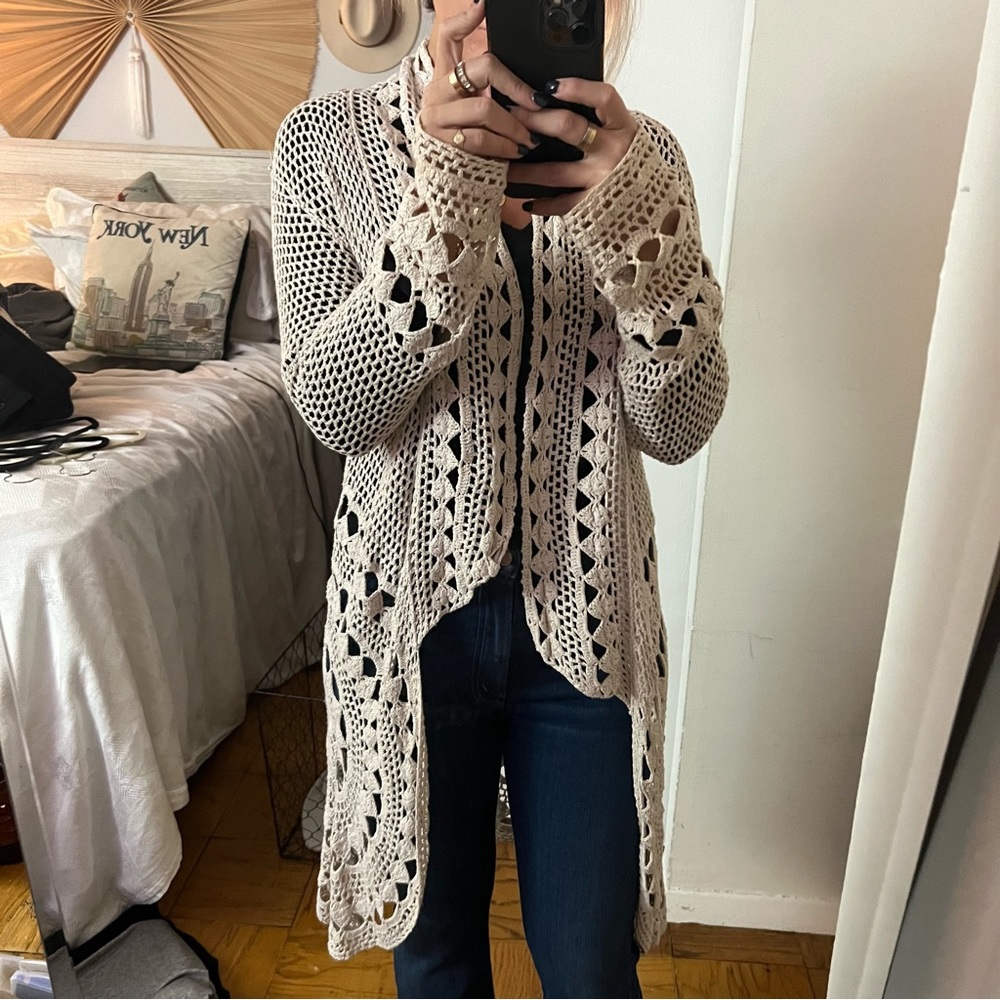 Free People Crocheted Sweater Size Medium